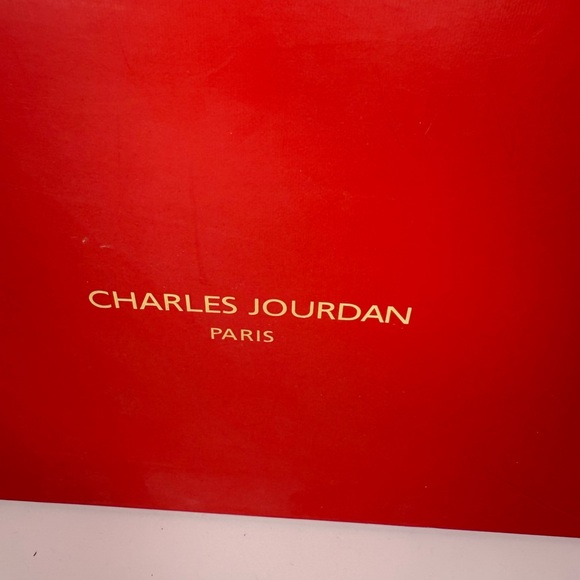 Charles Jourdan Paris Black Leather Ankle Strap Peep Toe Heels Bow Detail 8.5M - Picture 12 of 13